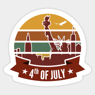 4th of July Celebrations - Vintage Sunset Sticker